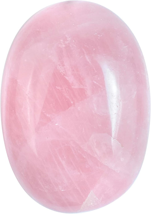 55-60mm Pink Agate Palm Stone, Worry Stone Natural Chakra Healing, Hand Carved Crystal for Meditation