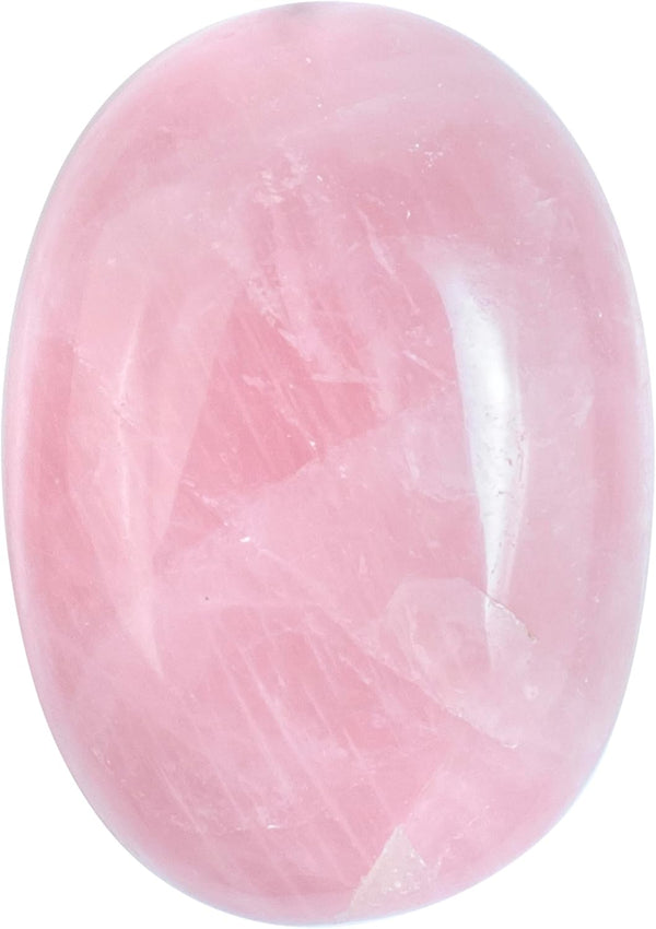 55-60mm Pink Agate Palm Stone, Worry Stone Natural Chakra Healing, Hand Carved Crystal for Meditation