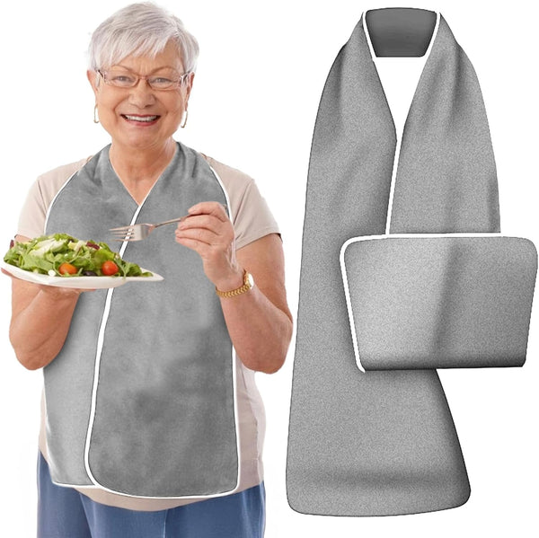 Wanheart Reversible Adult Bib Scarf for Women Men, Washable Dignified Clothing Protector for