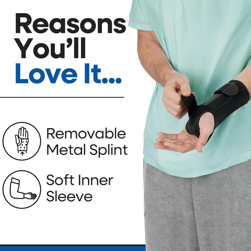 Carpal Tunnel Wrist Brace Night Support | Wrist Splint & Hand Brace | Arm Guard for Carpal Tunnel Syndrome (Right Wrist