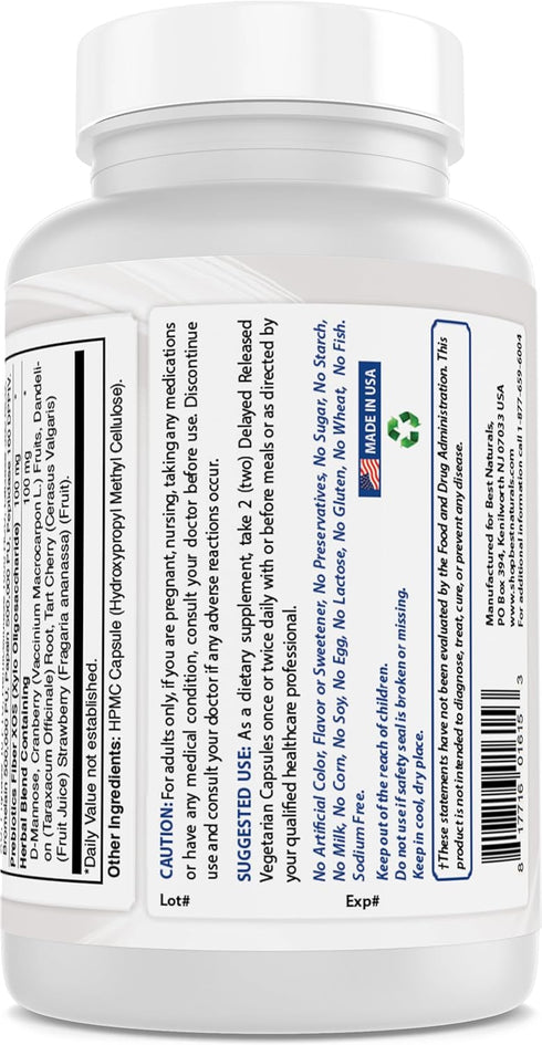 Best Naturals Probiotics for Women - 60 Delayed Capsules, 100 Billion CFU, 10 Strains + Prebiotics & Digestive Enzymes
