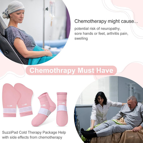 SuzziPad Cold Therapy Socks & Gloves for Chemotherapy Neuropathy, Ideal for Chemo Relief, Plantar Fasciitis, S/M