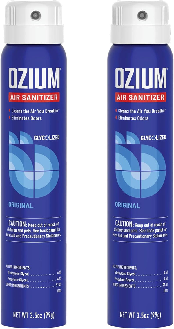 Ozium Air Sanitizer & Odor Eliminator, 3.5 Oz, Original Scent, Pack of 2 for Homes, Cars, Offices