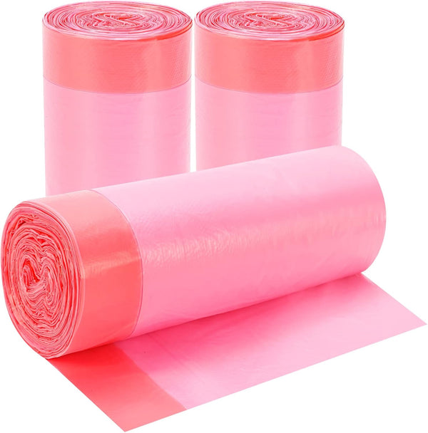 3 Rolls Drawstring Small Trash Bags, 60 Counts 4 Gallon Thicken Garbage Bags for Kitchen Bathroom Office