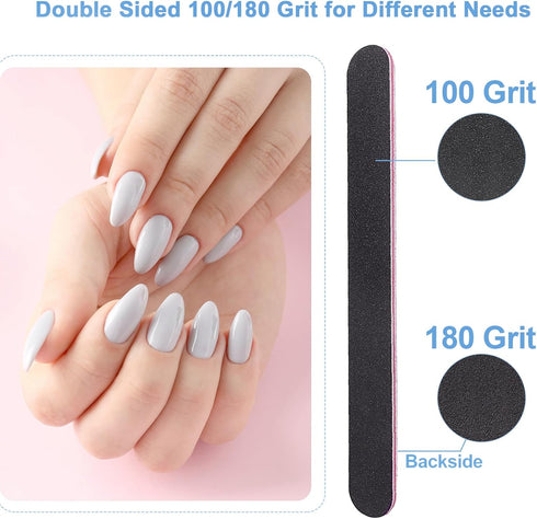 Nail File and Buffer Set, 4 Way Professional Nail Buffers Shine Kit for Natural Nails, Buffing Fingernail