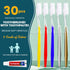 30 PCS Individually Wrapped Bulk Toothbrushes with Toothpastes, Colorful Manual Disposable for Adults or Kids