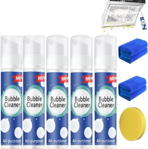 Bubble Cleaner Foam,Foaming Heavy Oil Stain Cleaner,All-Purpose Rinse-free Cleaner Spray,Kitchen Deep Cleaning