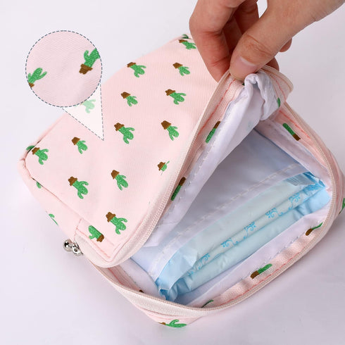 Vin Beauty 3Pcs Pad Bag for Sanitary Napkins, First Period Pouch Portable Menstrual Pad Pouch Feminine Menstruation Bag