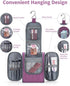Narwey Small Hanging Toiletry Bag for Women, Travel Makeup Organizer for Toiletries, Medium, Dark Purple