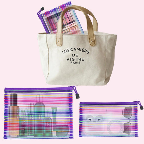 Mesh Bags with Zipper (6 Pack), Nylon Makeup Bag Cosmetic Pouches, Travel Organizer Case for Purse, Diaper Bag