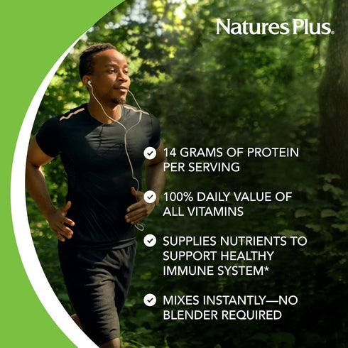NaturesPlus SPIRU-TEIN Shake - Cookies & Cream, 1.15 lbs, Plant Based Meal Replacement