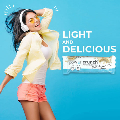 Power Crunch Protein Wafer Bars: High Protein Snacks with Delicious Taste, French Vanilla Creme, 1.4 Ounce (12 Count)