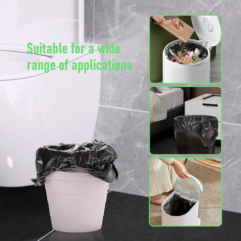Small Trash Bags, 100 Counts, Black, Thicken Value Pack, 4 Gallon Trash Bags for Bathroom Kitchen