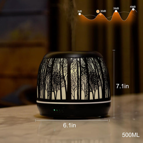 kakoda 500ML Large Essential Oil Aromatherapy Diffuser for Home Bedroom Metal Hollow Decorative Room Ultrasonic Air