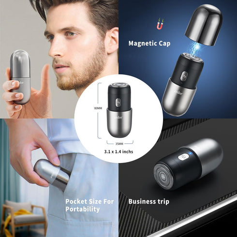 Mini Electric Shaver, Compact USB-C Rechargeable Razor for Men Women, Waterproof Portable Shaver for Travel Home