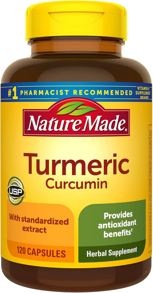 Nature Made Turmeric Curcumin 500 mg - 120 Capsules, Herbal Supplement for Antioxidant Support
