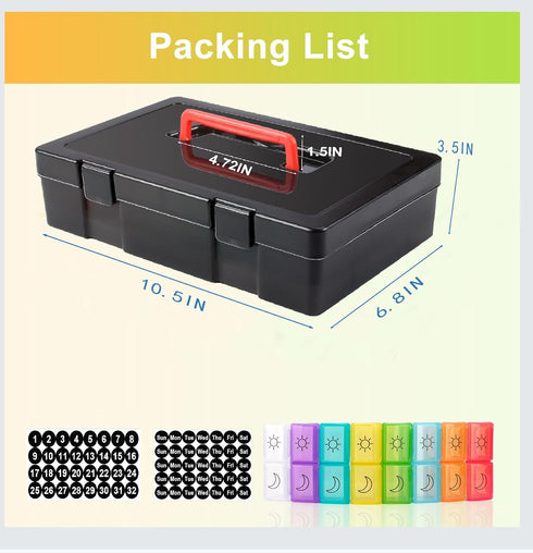 HUIMSWARM 2 30 32 Monthly Pill Organizer Times a Day, Day Pill Organizer with Daily Pill Box and Travel Case