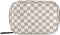 WEVIBOFU Weekly Pill Organizer, Brown White Checkered Pill Case 7 Day Travel Medicine