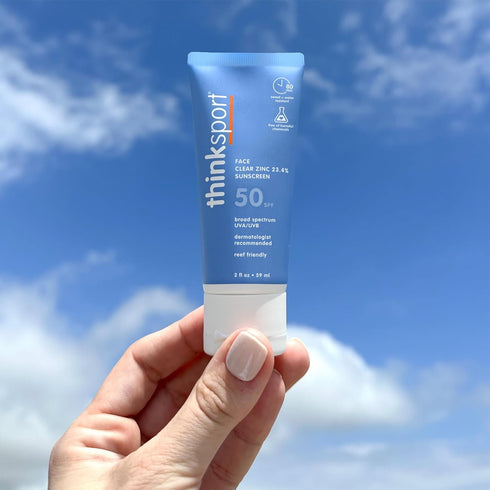 Thinksport Mineral Sunscreen, SPF 50, 2 Fl Oz - Clear Zinc Oxide, Water Resistant, Vegan Broad Spectrum