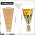 STEFORD 50Pcs 9.8x17.9 Inch Flower Bags for Bouquets Kraft Floral Sleeves Wrapping Paper with Ribbons for Mother's Day