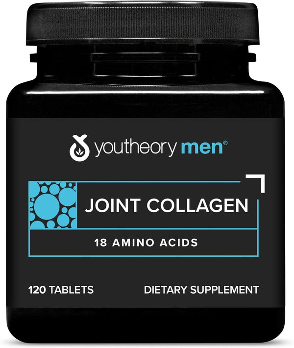 Youtheory Men's Joint Collagen with 18 Amino Acids - Premium Joint Support Supplement, 120 Tablets