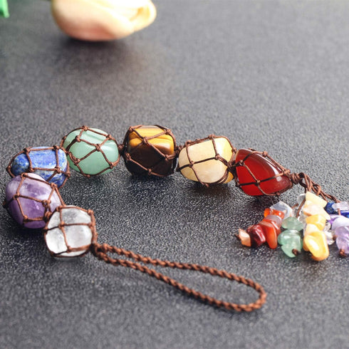 7 Chakra Gemstones Healing Feng Shui Crystals, Window Car Decorations, Good Luck Home Decoration