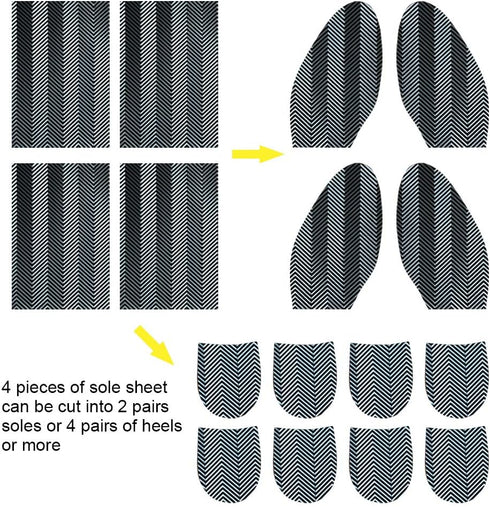 Unikstep 2 Pairs Shoe Sole Repair Rubber Sheets, Anti Slip Noise Reduction Grips, Size 7.1x4.7 Inches