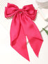 Satin Big Hair Bows Clips for Women, Large Hot Pink Hair Accessories, Pack of 2