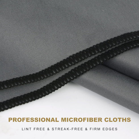 SINLAND Microfiber Glass Polishing Cloths, Large Size, 20 Inch x 25 Inch, Pack of 2, Lintless Drying Towels, Dark Grey