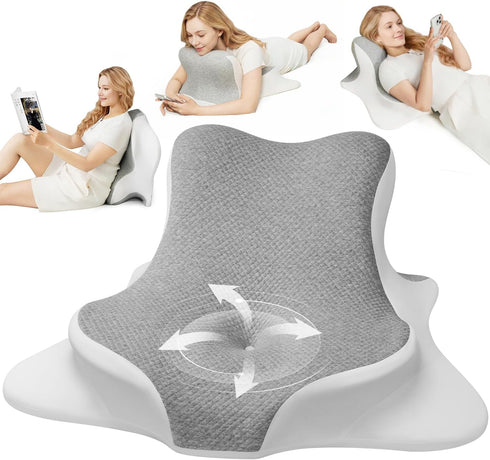 ONGFNFN Reading Pillow for Bed, Ergonomic Memory Foam Bed Wedge Pillow for Headboard,