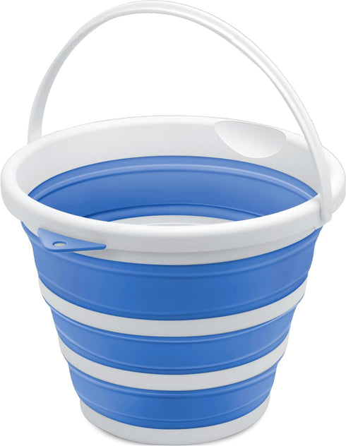 Goderewlid Collapsible Bucket 2.6 Gal/10L, BPA-Free - Portable Foldable Water Pail for Home, Outdoors, Car Wash, Blue