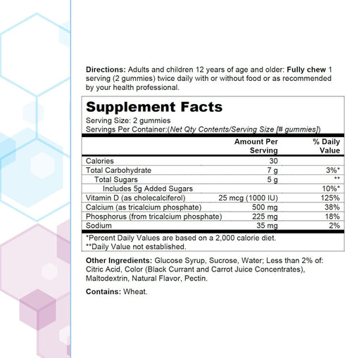 Citracal Calcium Supplement Gummies, 60 Count - Chewable Calcium with Vitamin D3, Supports Bone Health, Natural