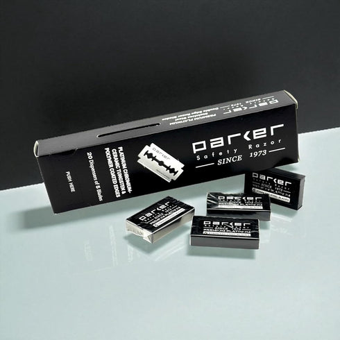 Parker 100-Count Double Edge Safety Razor Blades, Premium Platinum-Tungsten-Chromium Coated Stainless Steel for Smooth