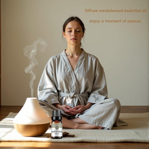 Sandalwood Essential Oil, 100% Pure Natural Aroma for Diffuser (10ML)