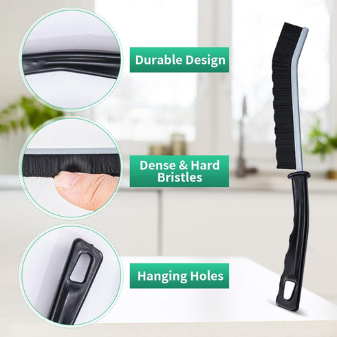 Prelady 6-Pack Hard Bristle Crevice Cleaning Brush, Best Tool for Cleaning Grout, Gaps, and Sink, Home Cleaning