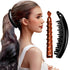 RC ROCHE ORNAMENT 2 Pcs Women's Premium Hair Plastic Banana Classic Clincher, Large Black and Brown