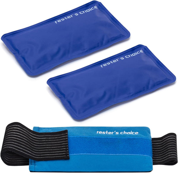 2 Soft Gel Ice Packs for Injuries - Reusable Adjustable Cold Pack Wrap, Flexible Hot and Cold Compress