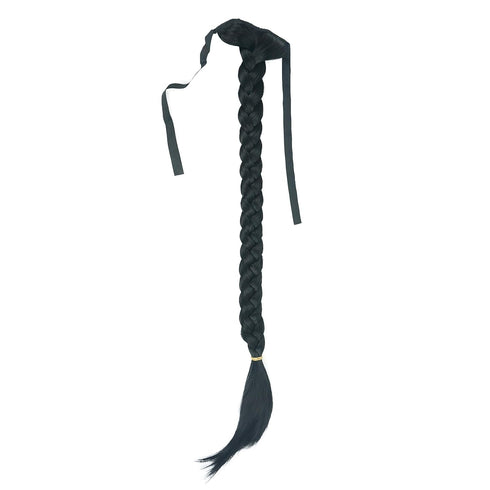 Lydell 24" Long Fishtail Braid Wrap Around Ponytail Extension - Synthetic Hairpiece #1 Black