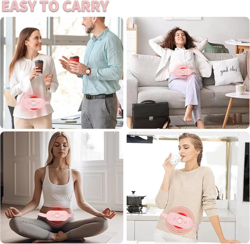 Olethia 6 6 5000mAh, Portable Cordless Heating Pad for Cramps, Heat Levels and Massage Modes, Auto Shut-Off, NTC Temp