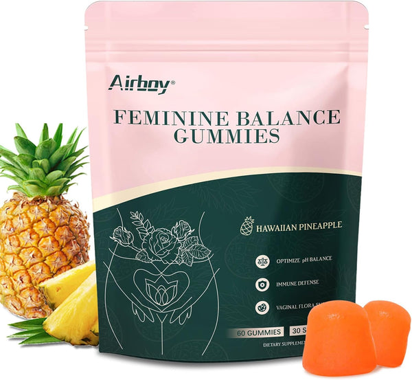 Airboy Vaginal Probiotic Gummies for Women, Pineapple Gummies for Women Balanced PH,