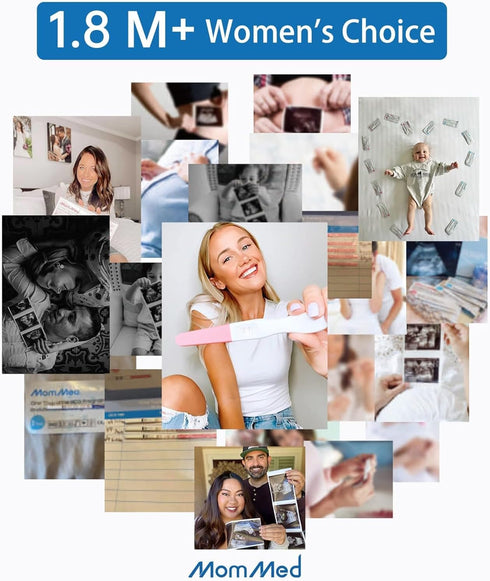 MomMed Pregnancy Test - 20 HCG Strips for Early Detection, Over 99% Accurate, Includes 20 Free Urine Cups