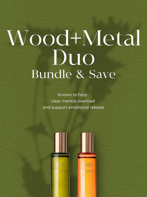 Reset Set Mental & Tension Relief Essential Oil Duo with Bunny Gua Sha Tool, Wood & Metal Roller for Focus & Emotional