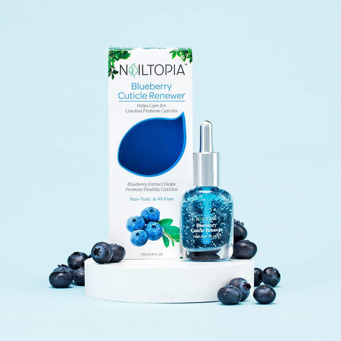 Nailtopia Blueberry Cuticle Renewer, Strengthening Moisturizing Treatment for Dry Skin and Nails