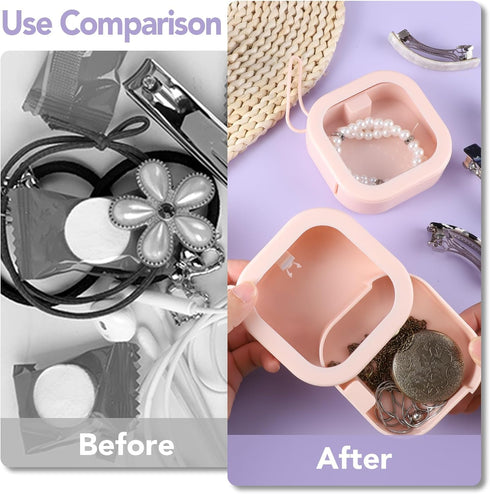 Prudiut 2pcs Hair Tie Organizer, Small Hair Tie Holder for Baby Teen Girl Women, Portable Desktop Storage