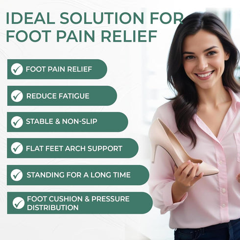 Welnove Arch Support Inserts - 8-Pair Gel Insoles for Plantar Fasciitis, Foot Pain Relief, Men Women