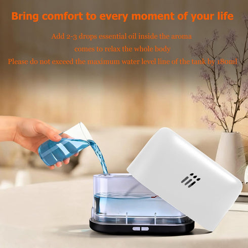 UCW 180ml Flame Diffuser for Essential Oils, Aromatherapy Diffuser with Flame Effect, Quiet Cool Mist Humidifier