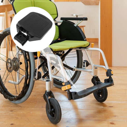 2pcs Adjustable Wheelchair Footrest Pedals Leg Pads Heavy Duty Footplates Universal Replacement for Patient Mobility