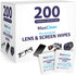 Maxi Clean Lens Wipes for Eyeglasses 200 Lens Wipes Individually Wrapped, Pre-moistened Eyeglass Cleaning