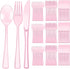 150 Pieces Disposable Cutlery Set, Heavy Duty Plastic Silverware, 50 Forks, 50 Knives, 50 Spoons for Everyday Use