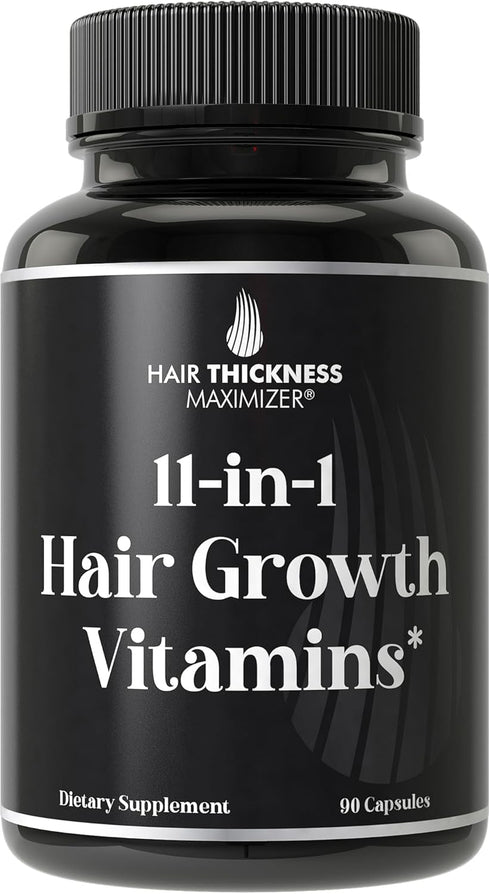 11-in-1 Vegan Hair Growth Vitamins for Thinning & Brittle Hair, Advanced Vitamin Complex with Biotin